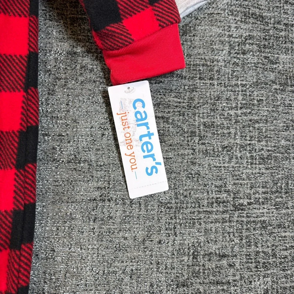 Carters Pajamas Unisex Baby 12M Red Gray Fleece Plaid Polar Bear 2 Pack 6R739010